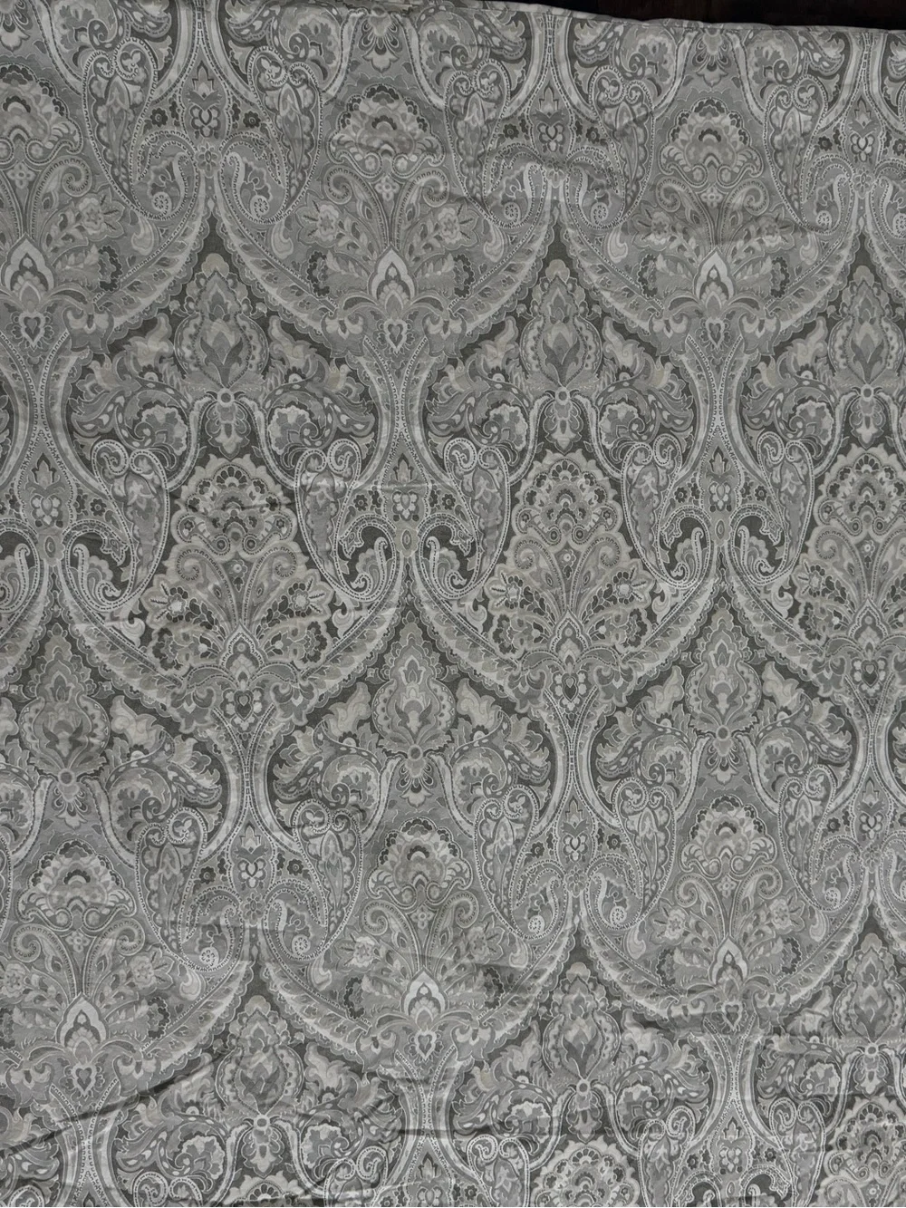 Pottery Barn Caesarea Duvet Cover King Size Euro Pillow Sham Paisley Grey Tan